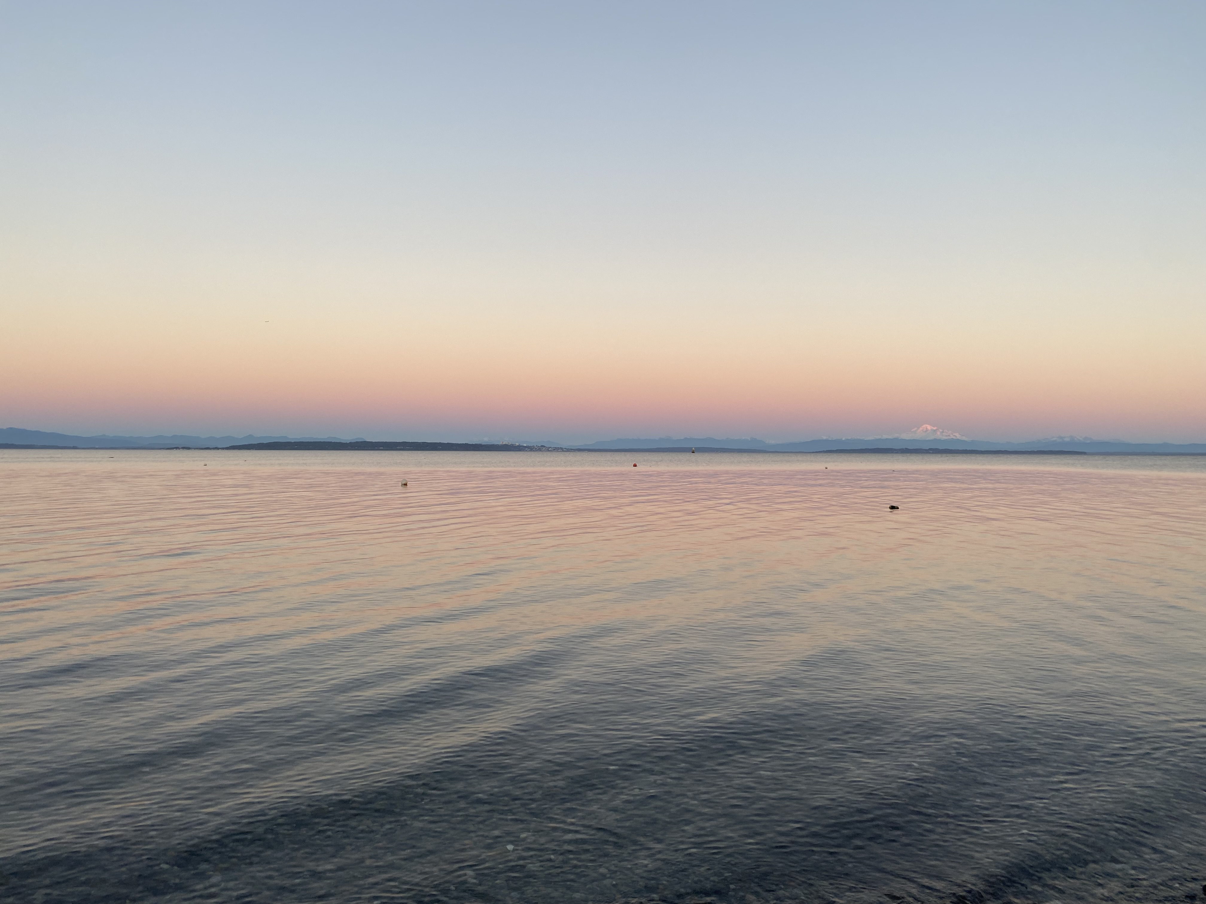 Calm Boundary Bay at dusk near Tsawwassen, BC — the setting for Karen Boley Counselling